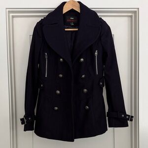 Miss Sixty Black Double-Breasted Pea Coat